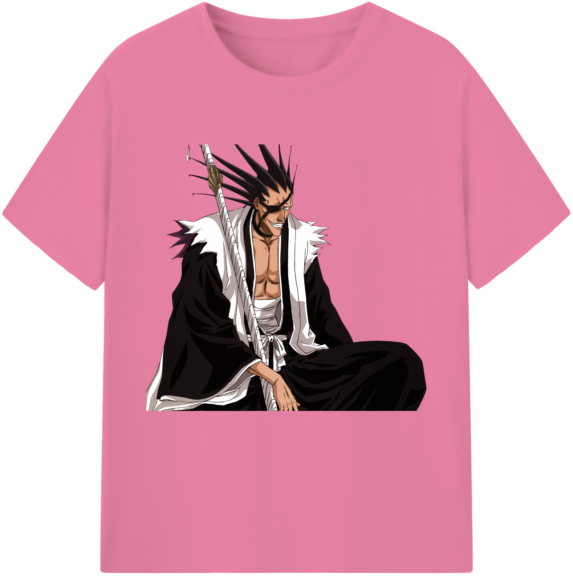 （画像用） ブリーチ ざらき けんぱち BLEACH Zaraki Kenpachi 綿100％半袖Tシャツ（フロントプリント）